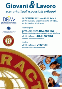 Giovani e lavoro. Scenari attuali e prospettive future, dipartimento economia e impresa