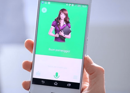 Immagine assistente vocale su smartphone