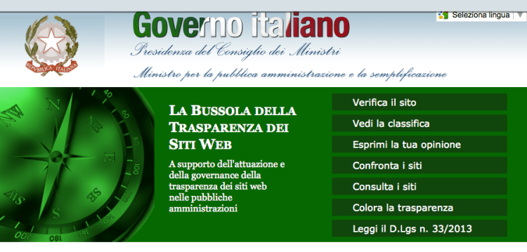 La bussola della trasparenza del Ministero per la Funzione Pubblica