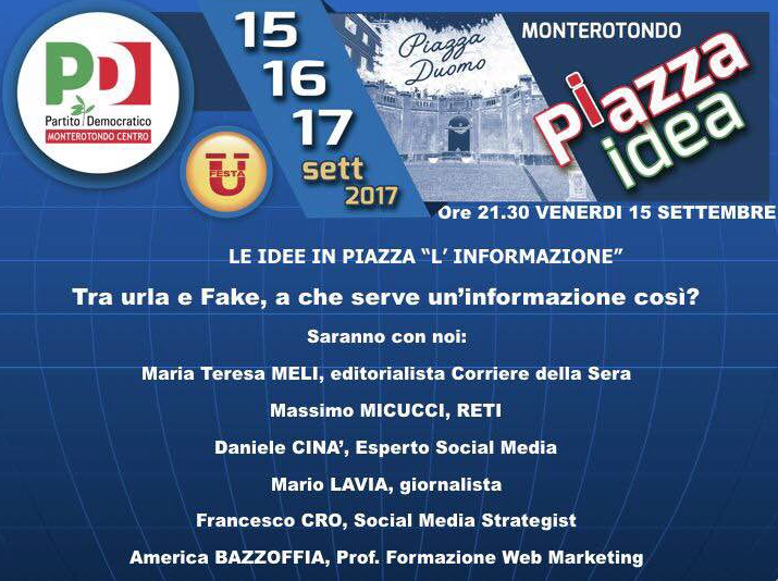 Americo Bazzoffia parla di Fake News alla Festa dell'Unità di Monterotondo Roma