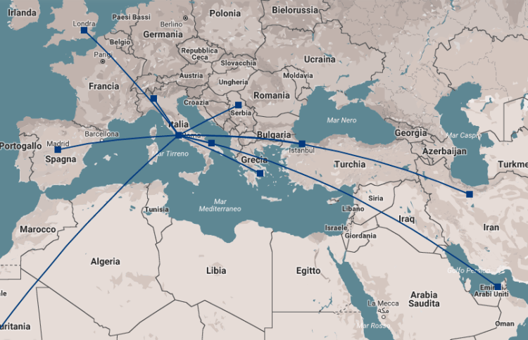 Mappa delle sedi dove si svolge la formazione di Challenge Network