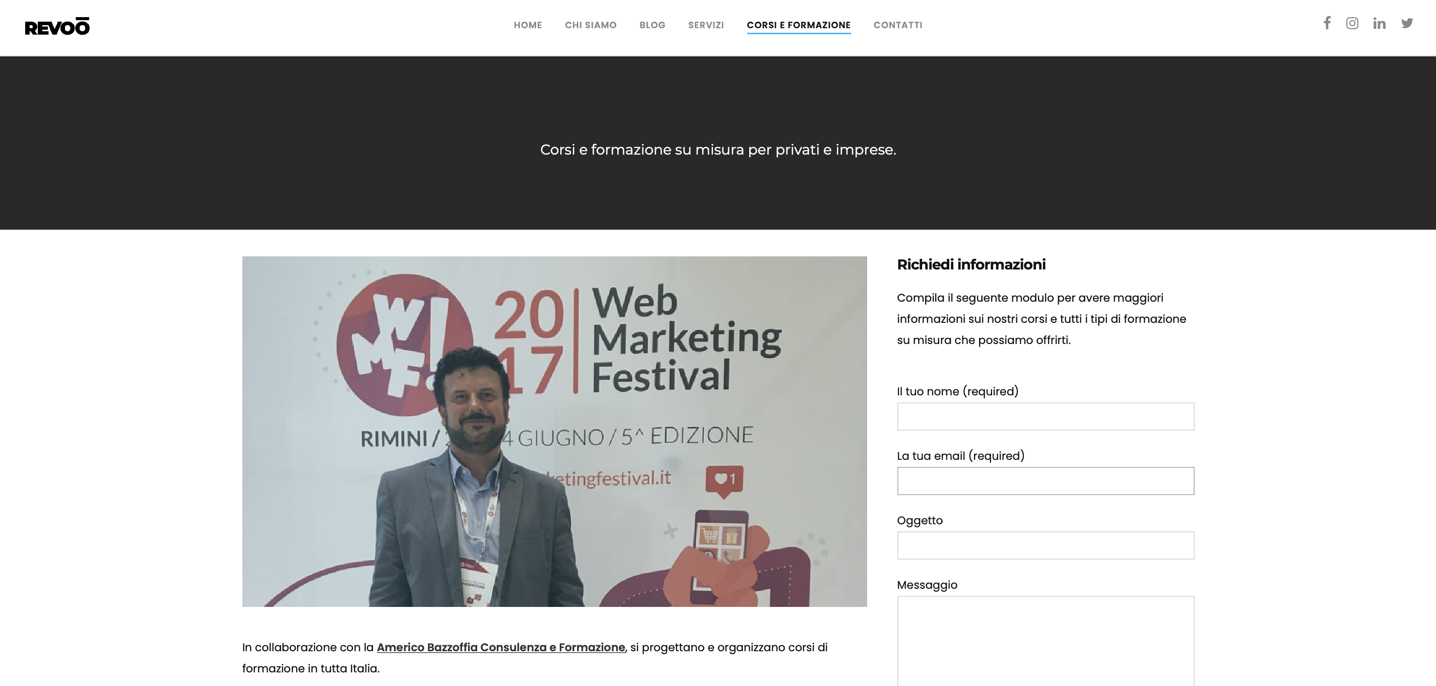 Americo Bazzoffia e Revoo insieme per realizzare corsi avanzati e innovativi in web marketing e comunicazione digitale